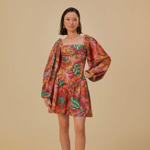 Farm Rio Pink Spring Lenzing™ Ecovero™ Euroflax™ Mini Dress